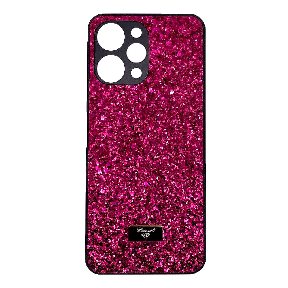 Накладка Bling Grainy Diamond Separate Camera для Xiaomi Redmi 12 4G/5G (Малинова)-0