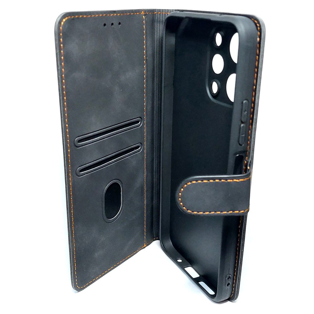 Книжка Cover Stylish Slot Matte для Xiaomi Redmi 12 4G/5G (Чорна)-2