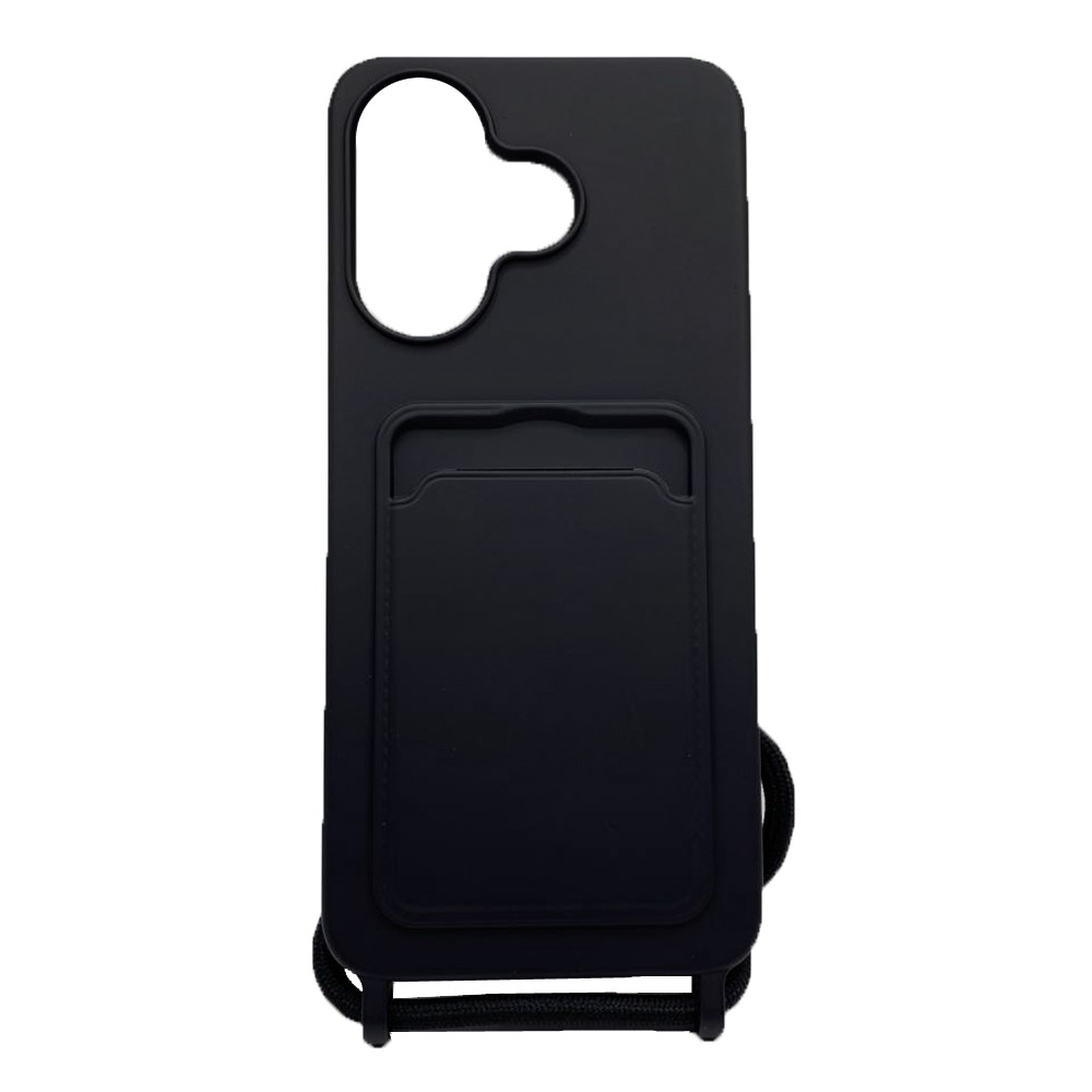 Накладка Wave Colorful Pocket Strap зі шнурком Xiaomi Redmi 13 4G (Чорна)-0