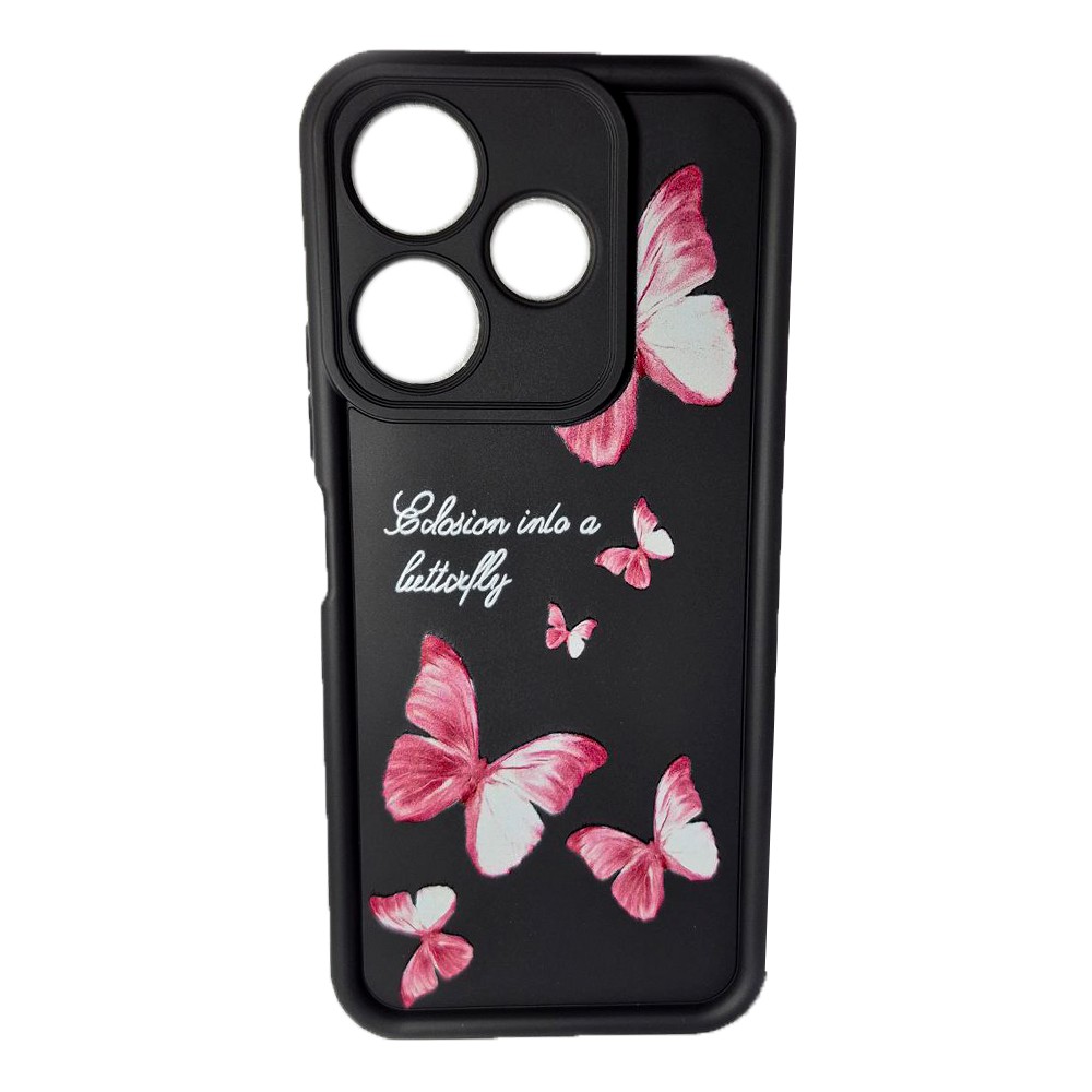 Накладка Shock Sides Resistant для Xiaomi Redmi 13 Black/ butterfly-0