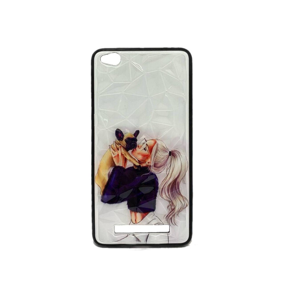 Накладка Ladies для Xiaomi Redmi 4a Дівчина з бульдогом-0