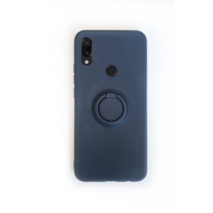 Накладка ColorRing з кільцем для Xiaomi Redmi Note 7 темно-синій-0