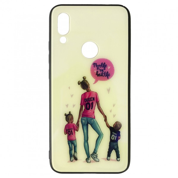 Чохол Girls Glass для Xiaomi Redmi 7 Mom Life-0