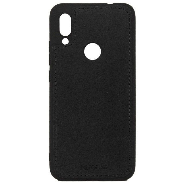 Накладка MAVIS для Xiaomi Redmi 7 шкіряна чорна-0