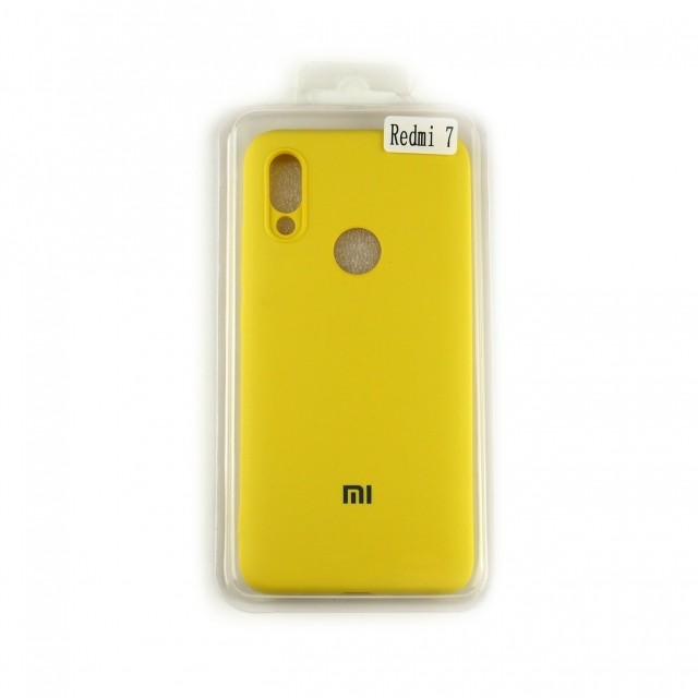 Silicone Case Full Cover для Xiaomi Redmi 7 жовта-0