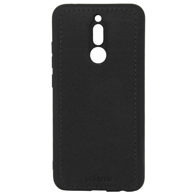 Накладка MAVIS для Xiaomi Redmi 8 шкіряна чорна-0