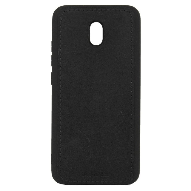 Накладка MAVIS для Xiaomi Redmi 8A шкіряна чорна-0