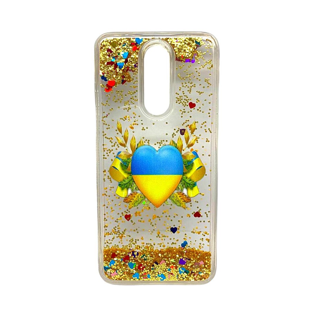 Накладка Fluid Painted для Xiaomi Redmi 8/8A Серце UA (блисківки плавають)-0