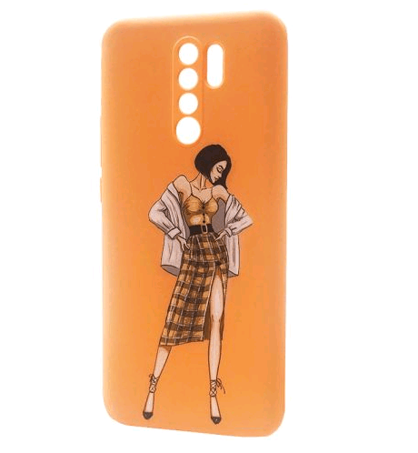 WAVE Fancy для Xiaomi Redmi 9 (plaid skirt girl/peach)-0