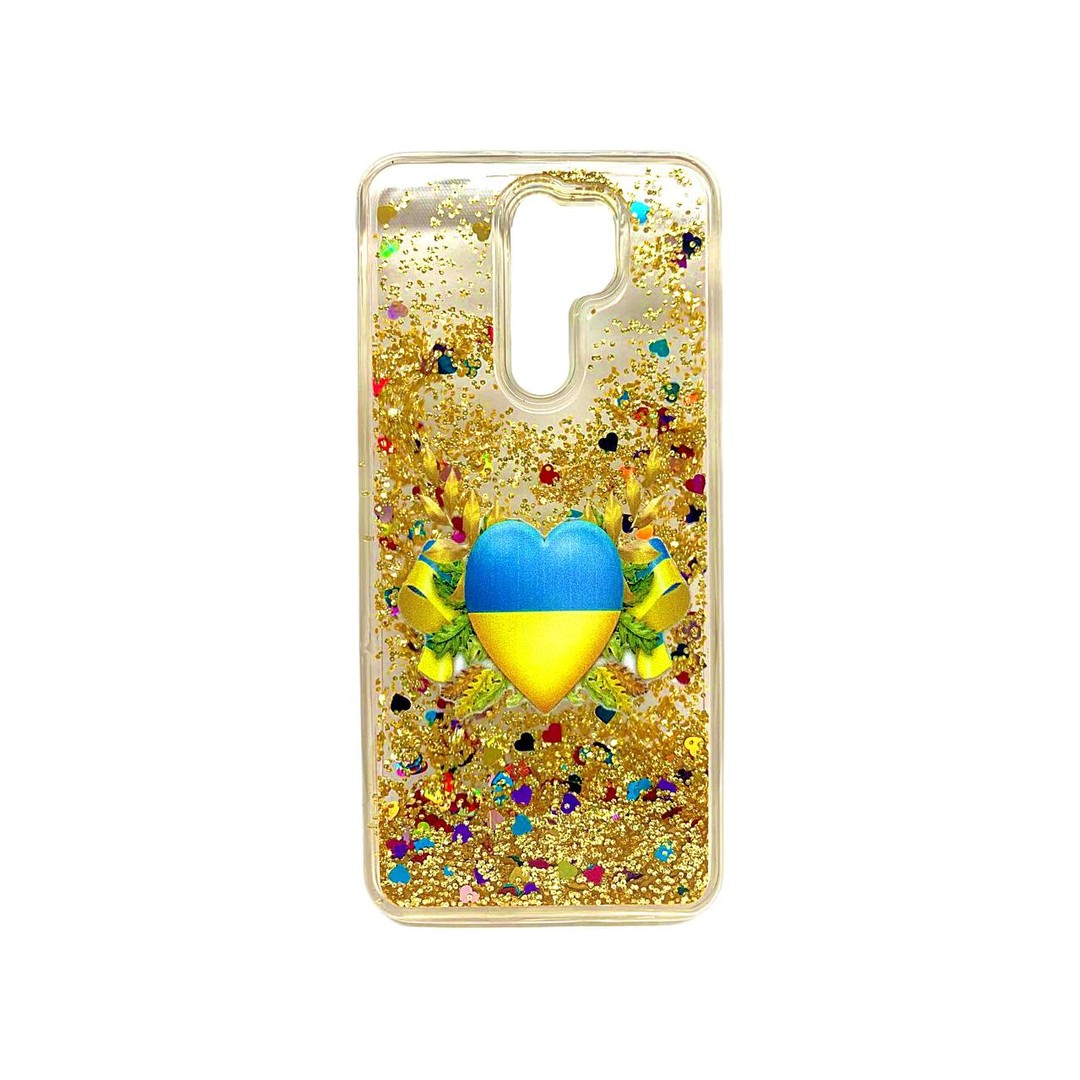 Накладка Fluid Painted для Xiaomi Redmi Note 8 Pro Серце UA (блисківки плавають)-0