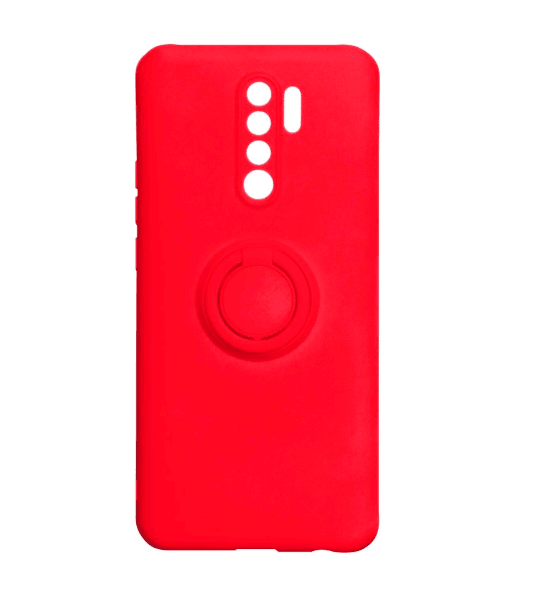 Накладка ColorRing з кільцем для Xiaomi Redmi 9 червона-0