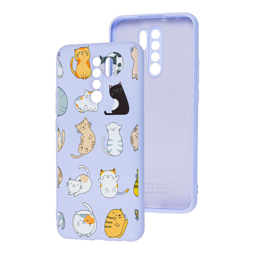 WAVE Fancy для Xiaomi Redmi 9 (funny cats/light purple)-0