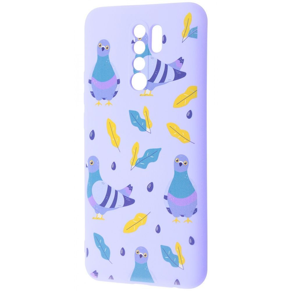 WAVE Fancy для Xiaomi Redmi 9 (pigeon with sunflower seeds/light purple)-0