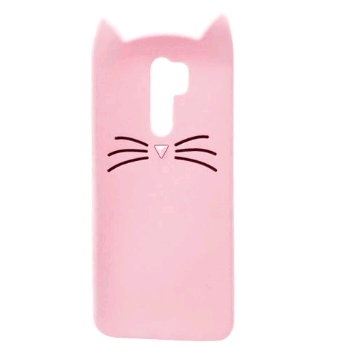Накладка 3D Cat для Xiaomi Redmi 9 пудрова-0