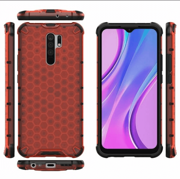 Чохол Honeycomb для Xiaomi Redmi 9 червоний-0