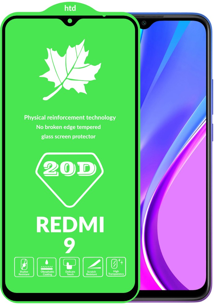 Захисне скло DK Full Glue 20D для Xiaomi Redmi 9 з чорною рамкою-0