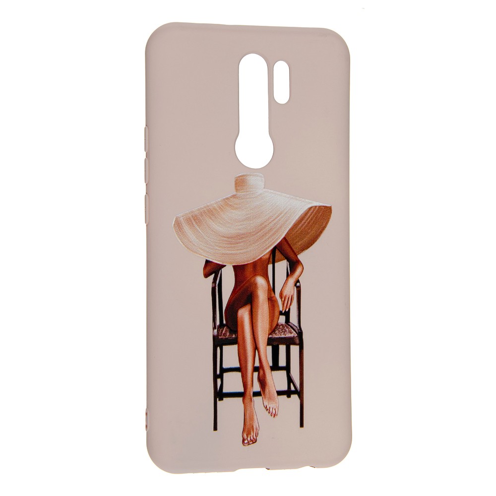 Накладка Silicone ART для Xiaomi Redmi 9 "Lady with Hat"-0