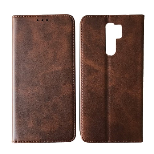 Книжка Black TPU Magnet для Xiaomi Redmi 9 коричнева-0