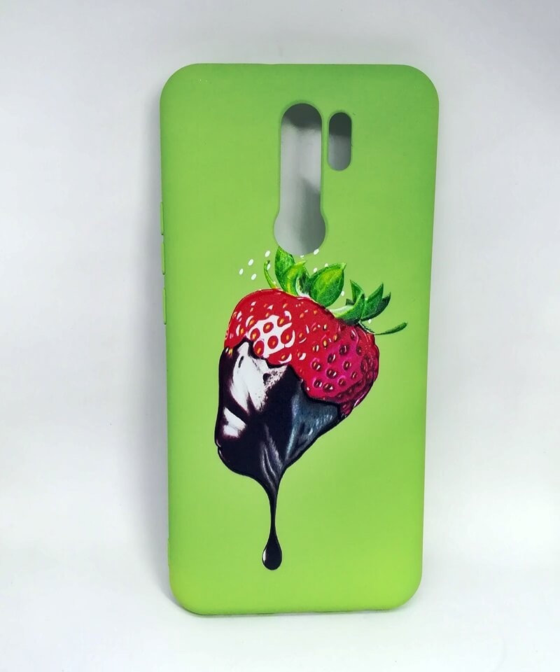 Накладка Silicone ART для Xiaomi Redmi 9 "Полуничка"-0