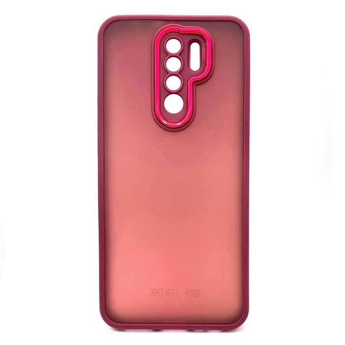 Накладка Luxury Metal Lens для Xiaomi Redmi 9 (Марсала)-0