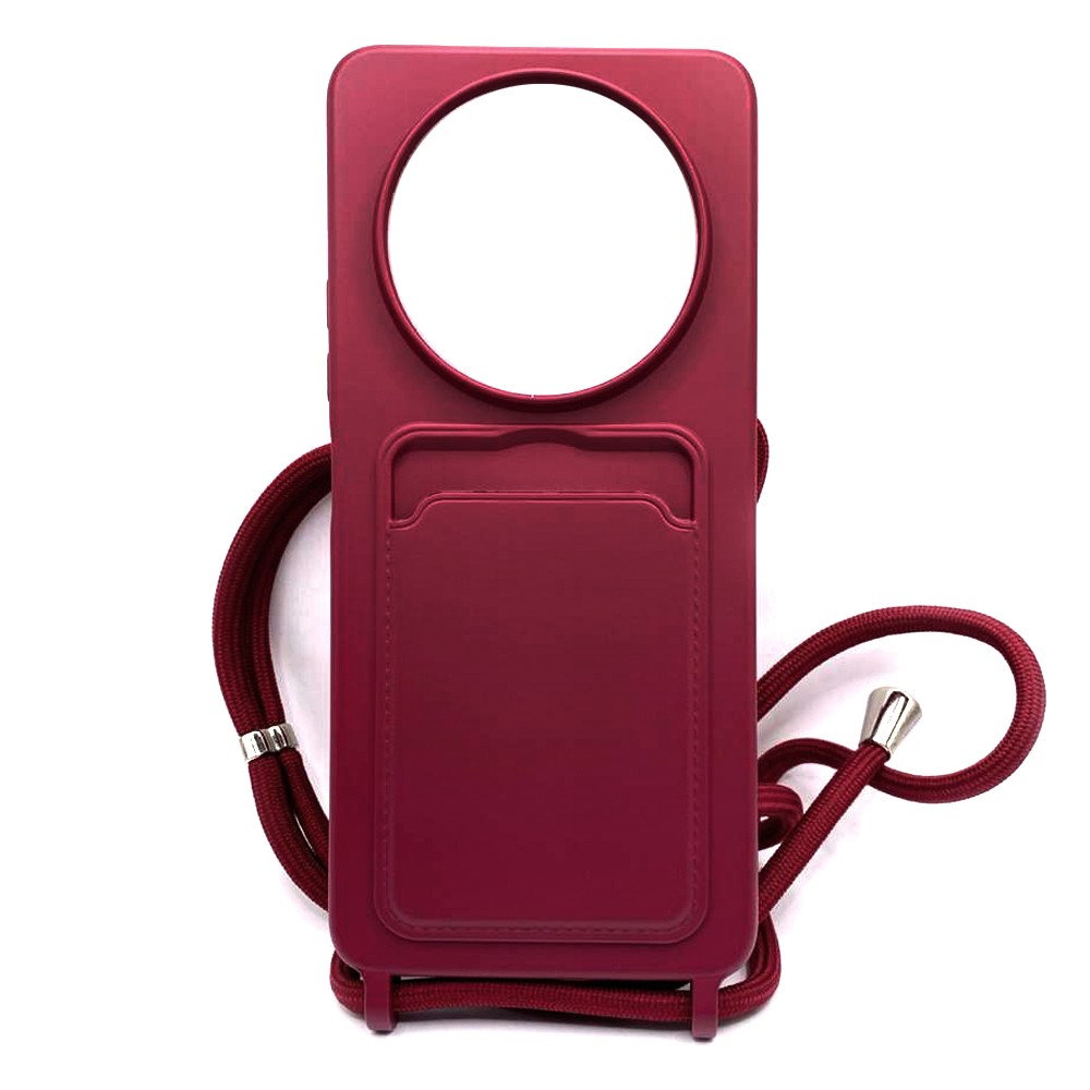 Накладка Wave Colorful Pocket Strap зі шнурком Xiaomi Redmi A3/Poco C61 (Марсала)-0