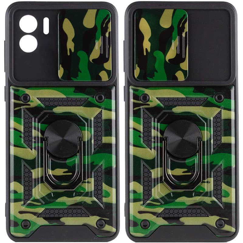 Накладка Camshield Serge Ring Camo для Xiaomi Redmi A1/A2 Камуфляж, зелений-0