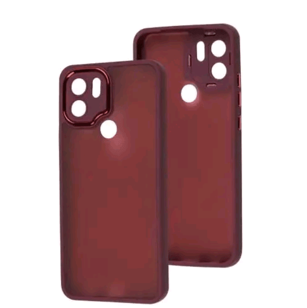 Накладка Luxury Metal Lens для Xiaomi Redmi A1 Plus/Poco C50  (Марсала)-0