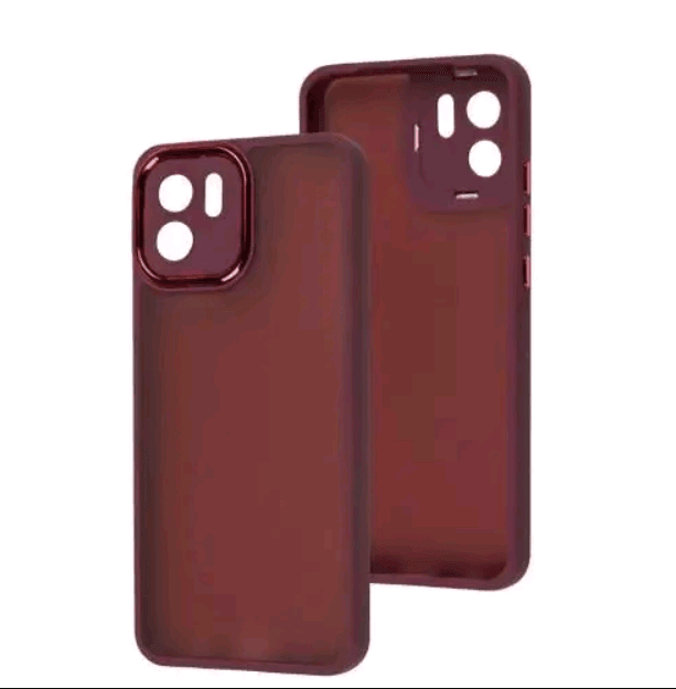Накладка Luxury Metal Lens для Xiaomi Redmi A1 (Марсала)-0