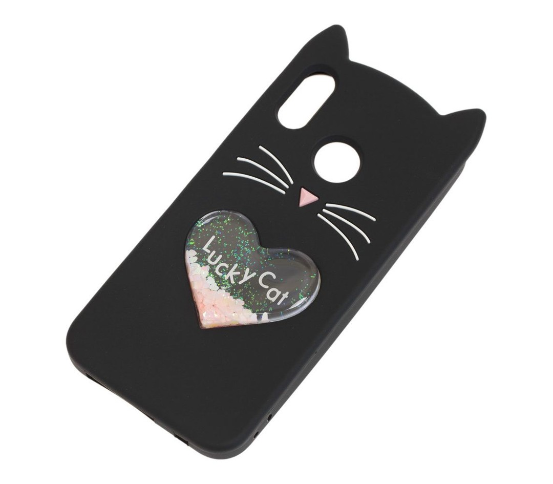 Накладка Cat 3D Heart для Huawei Honor 8x чорна-1