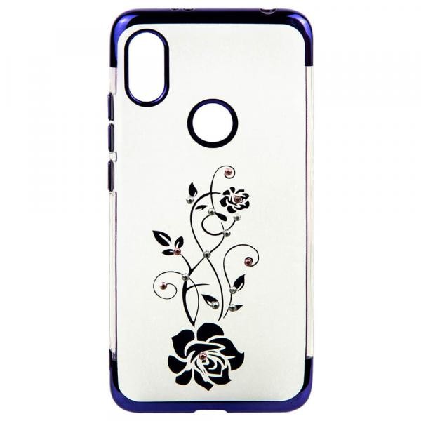 Накладка Diamond Flower для Xiaomi Redmi S2 (Синя)-0