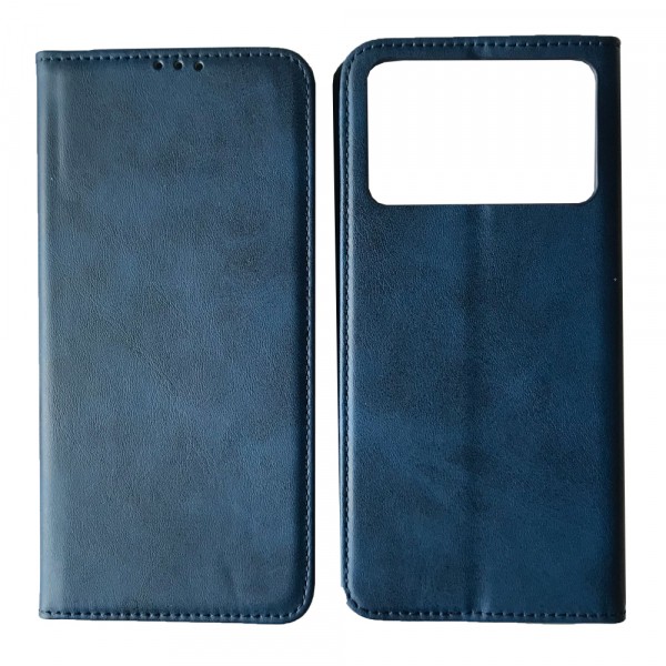 Книжка Black TPU Magnet для Xiaomi Poco X4 Pro синя-0