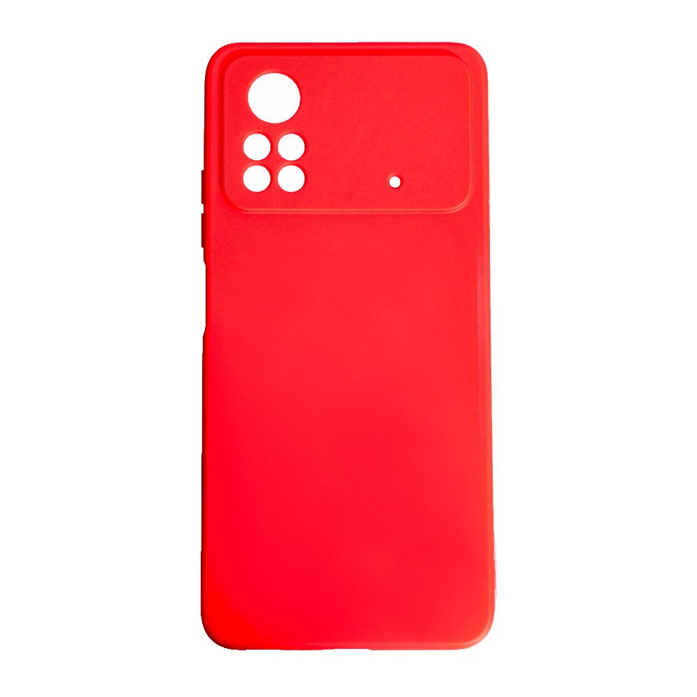 Накладка Silicone case SMTT для Xiaomi Poco X4 Pro (Red)-0