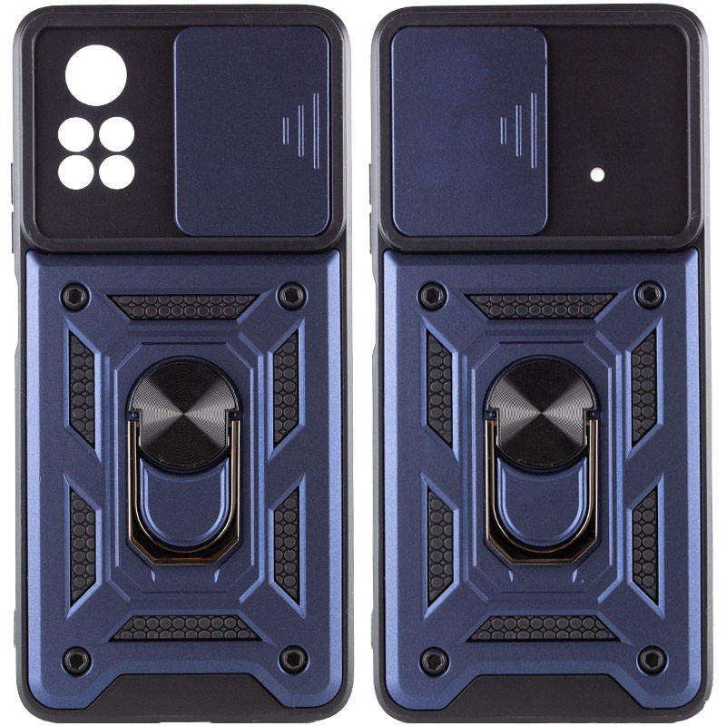 Накладка  Camshield Serge Ring for Magnet для Xiaomi Poco X4 Pro 5G Синя-0