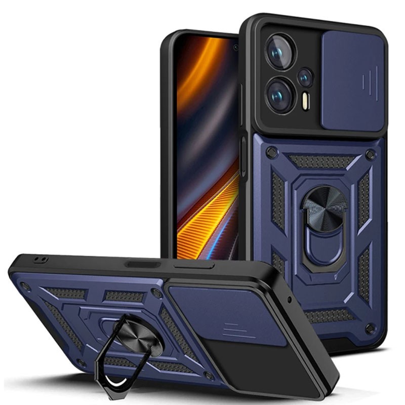 Накладка  Camshield Serge Ring for Magnet для Xiaomi Poco X4 GT (Синя)-0