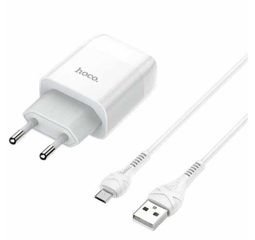 Зарядний пристрій Hoco C73A 2USB Micro білий-1