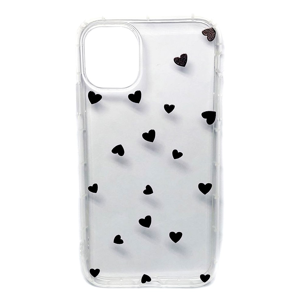Накладка Transparent in Hearts для Iphone 16 Pro (Black)-0