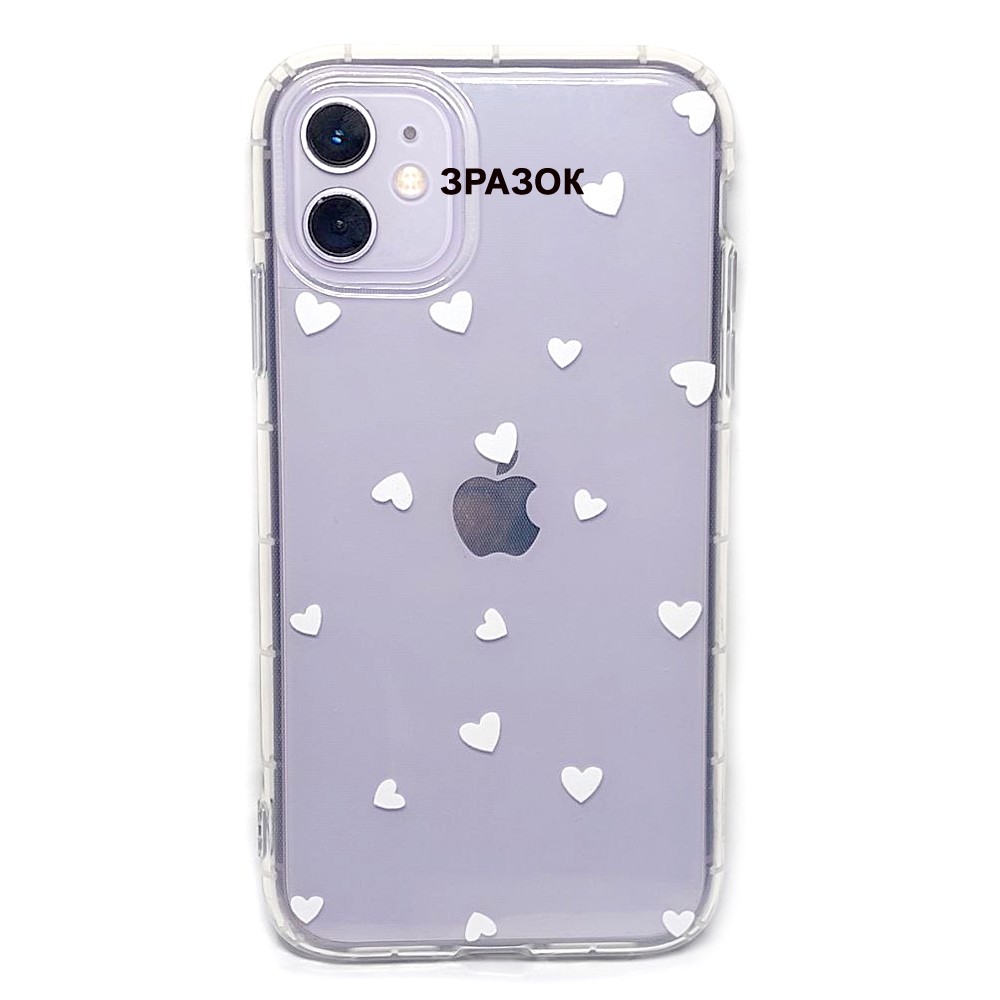 Накладка Transparent in Hearts для Iphone 11 (White)-1