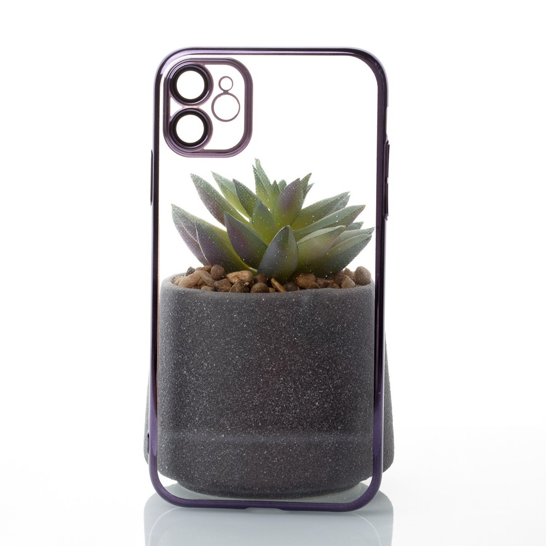 Накладка пластикова GLITTER для iPhone 11 (фіолетова)-0