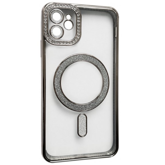 Накладка Diamond Bling MagSafe для  iPhone 12 Silver-0