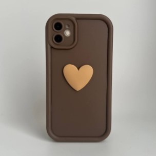 Накладка Luxury Candy 3D Heart для Iphone 11 (Brown)-0