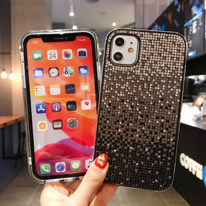 Чохол "Стрази Premium" iPhone 12 mini  (Чорний)-0