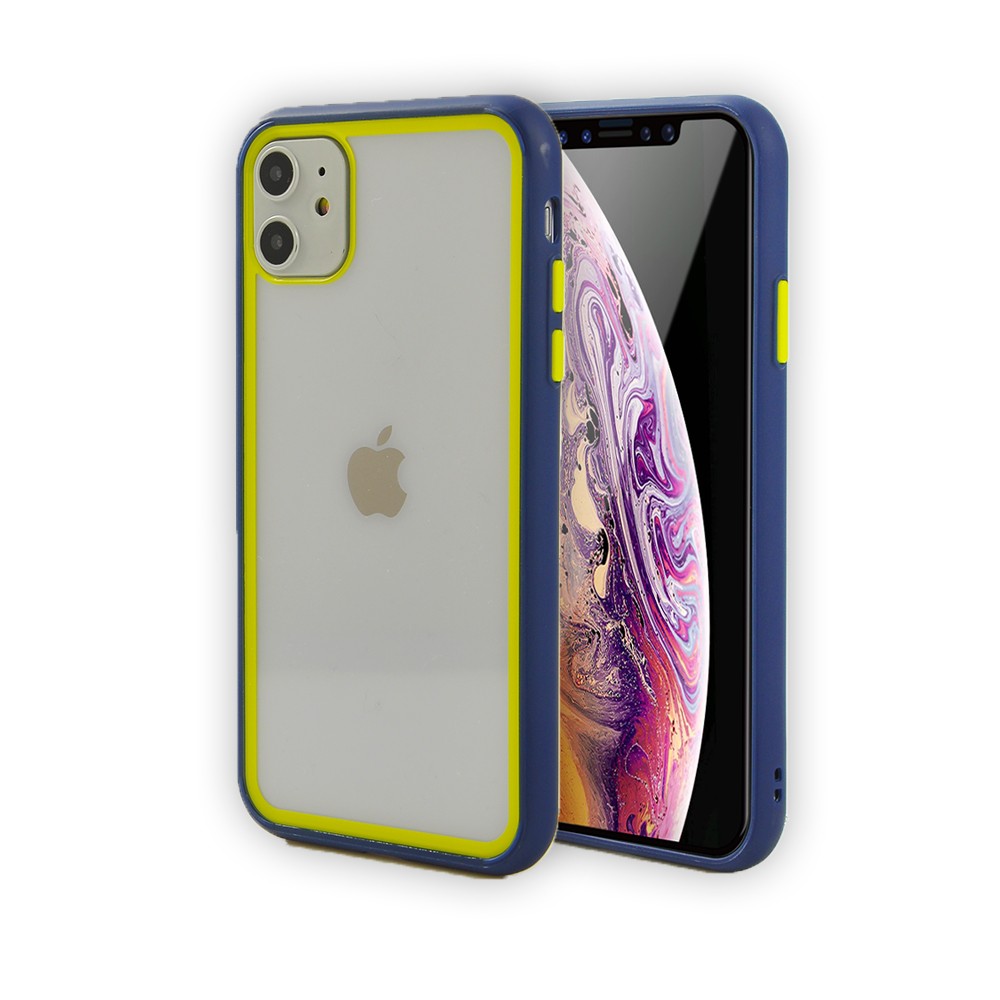 Чохол Contrast Color для iPhone 11 (Blue-Yellow)-0