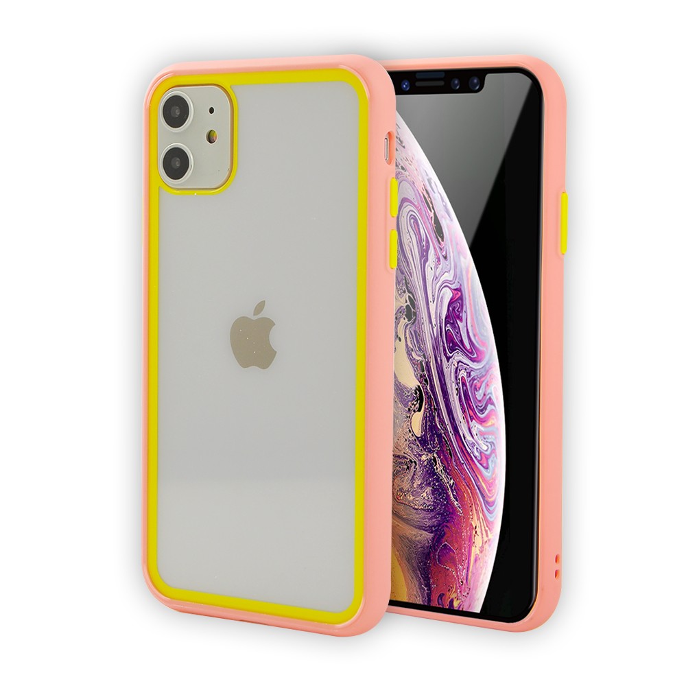 Чохол Contrast Color для iPhone 11 (Pink-Yellow)-0