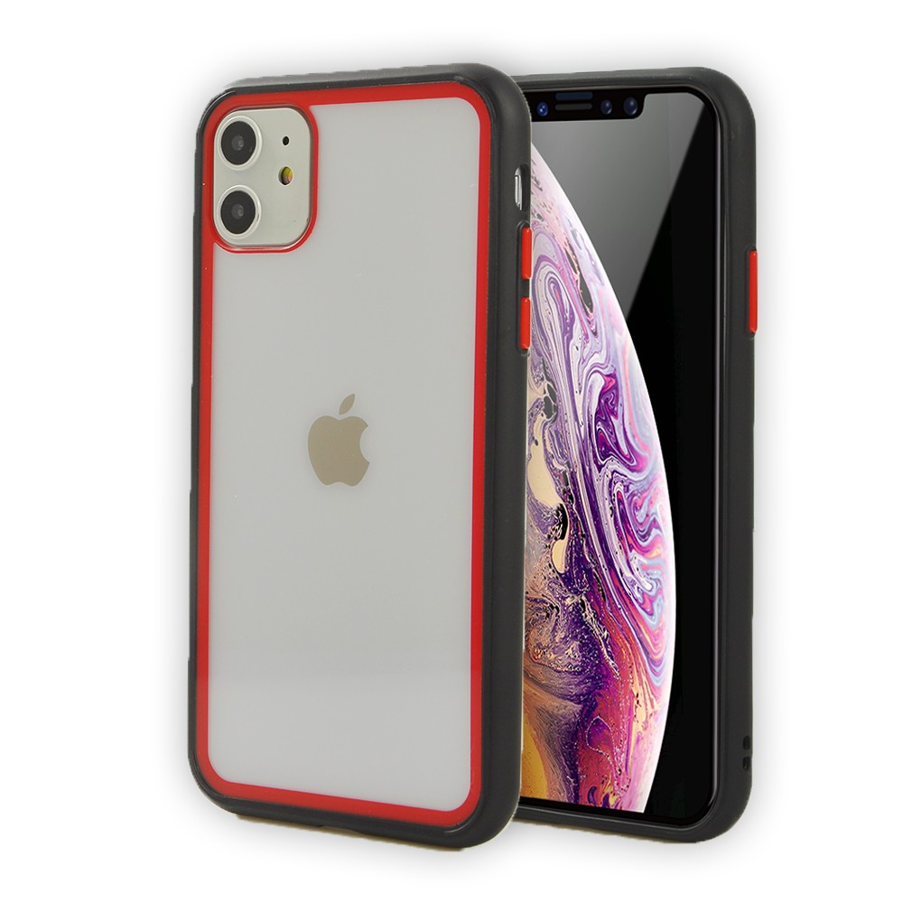 Чохол Contrast Color для iPhone 11 (Black-Red)-0