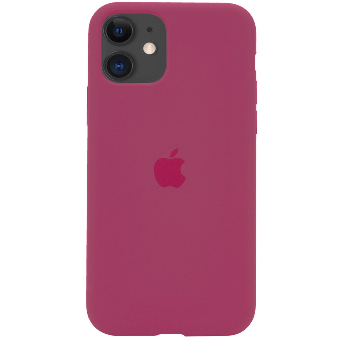 Silicone Case Full Protective для iPhone 12/12 Pro (Rose Red)-0