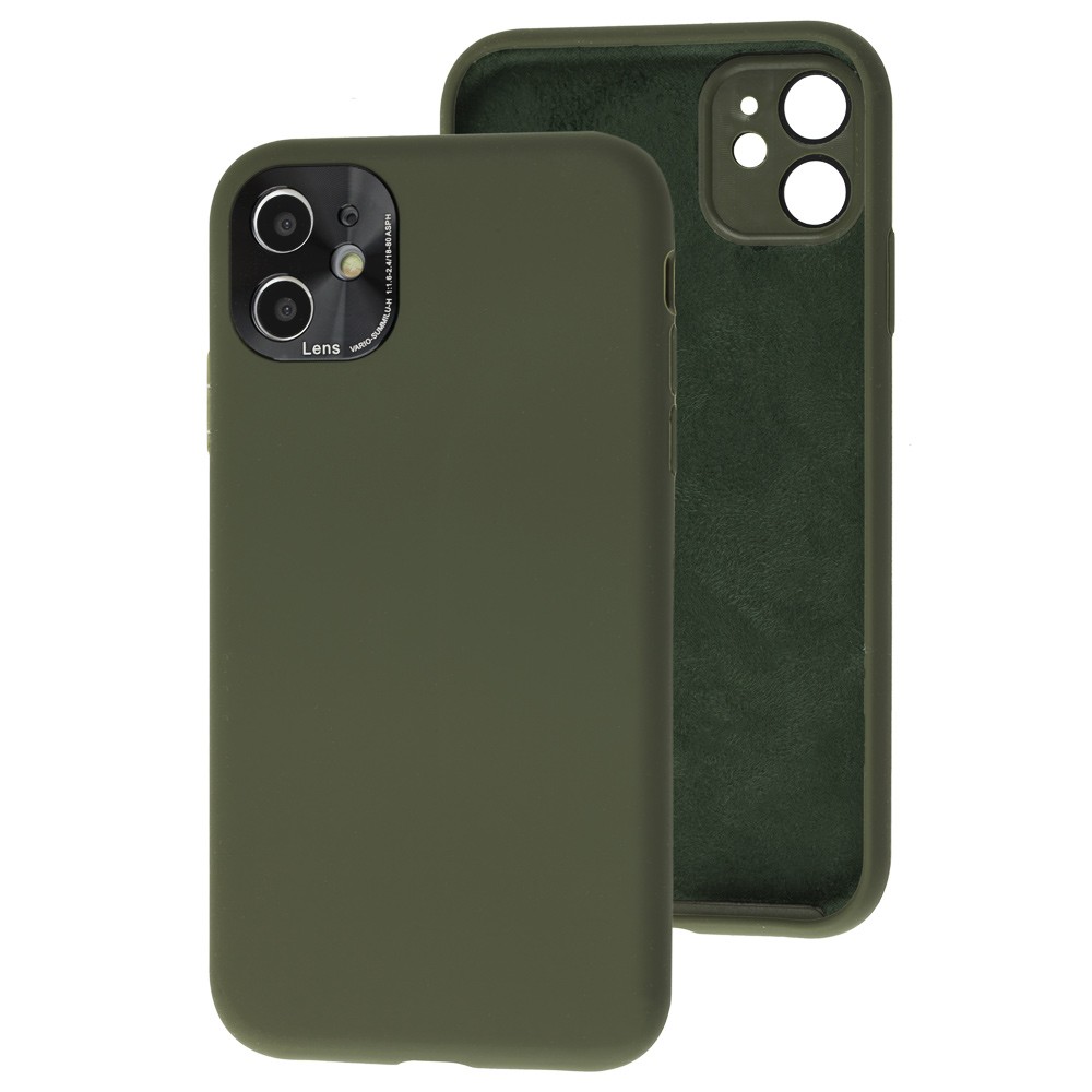 Накладка Metal Camera Protection для IPhone 11 темно-зелена-0