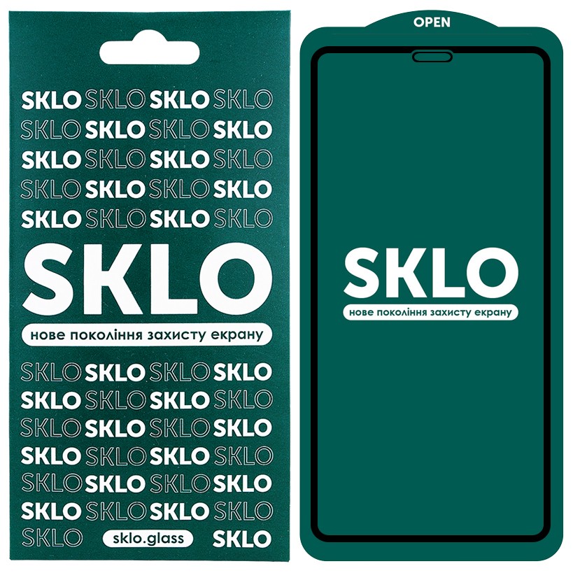 Захисне скло SKLO 5D для iPhone 11 (6.1") / XR з чорною рамкою-0