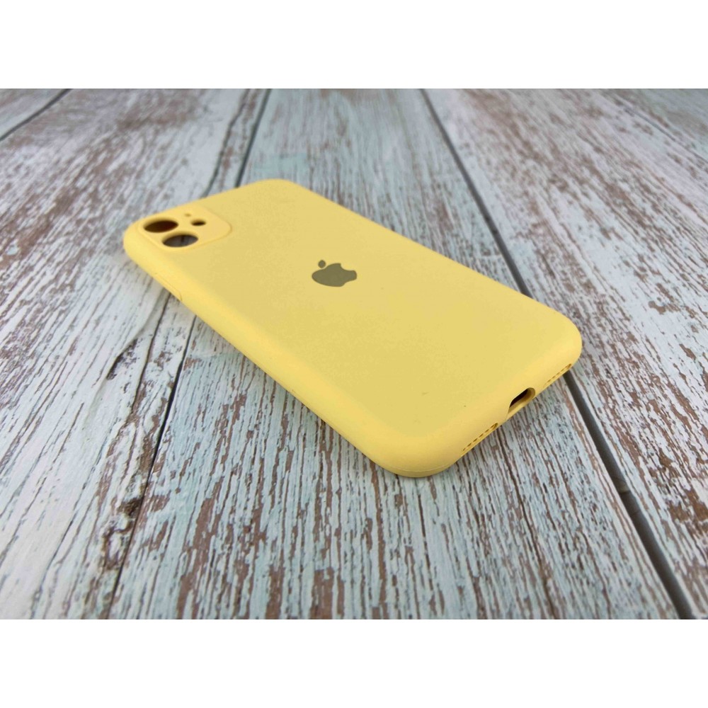 Silicone Case Full Camera Protective (AA) для iPhone 12 (6.1") (Yellow)-0