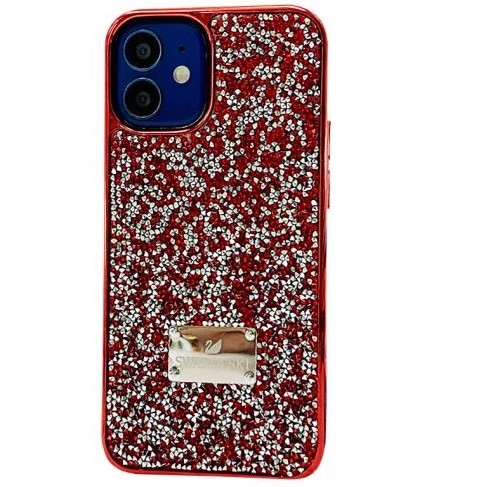 Накладка Grainy Diamonds для IPhone 12 mini червона-0