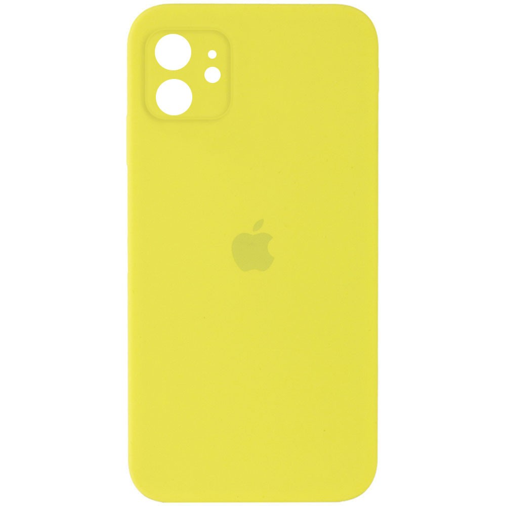 Silicone Case Square Full Camera Protective (AA) для iPhone 11 (Bright Yellow)-0